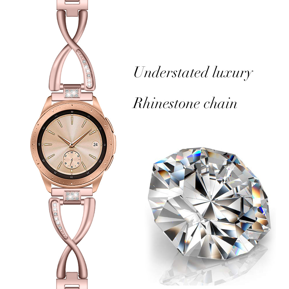 20mm X-shape Aluminum Alloy Diamond Watch Band for Samsung Galaxy Watch 42mm