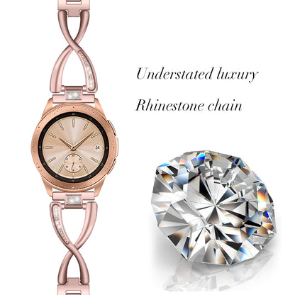 20mm X-shape Aluminum Alloy Diamond Watch Band for Samsung Galaxy Watch 42mm