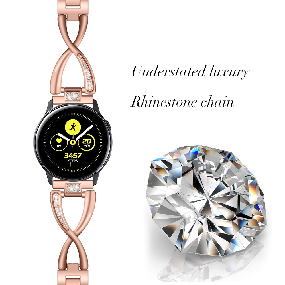 20mm X-shape Aluminum Alloy Diamond Watch Band for Samsung Galaxy Watch 42mm