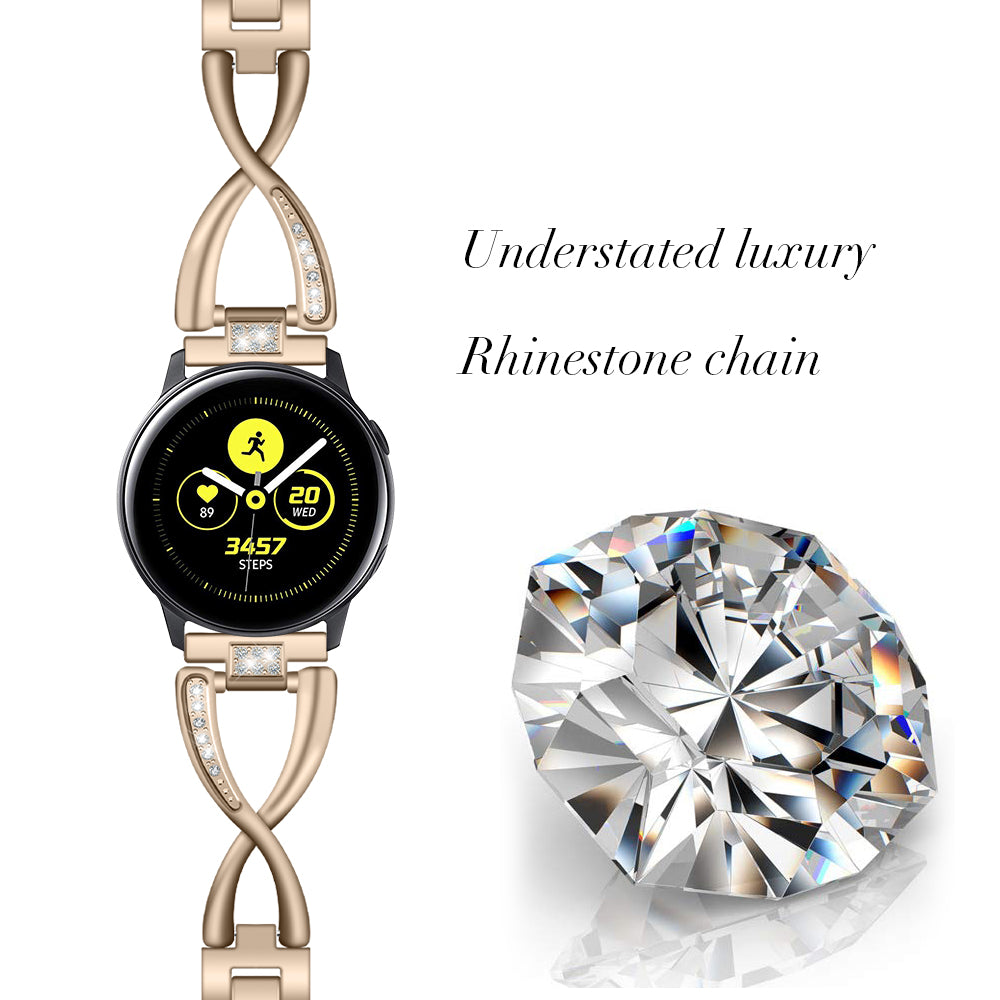 20mm X-shape Aluminum Alloy Diamond Watch Band for Samsung Galaxy Watch 42mm