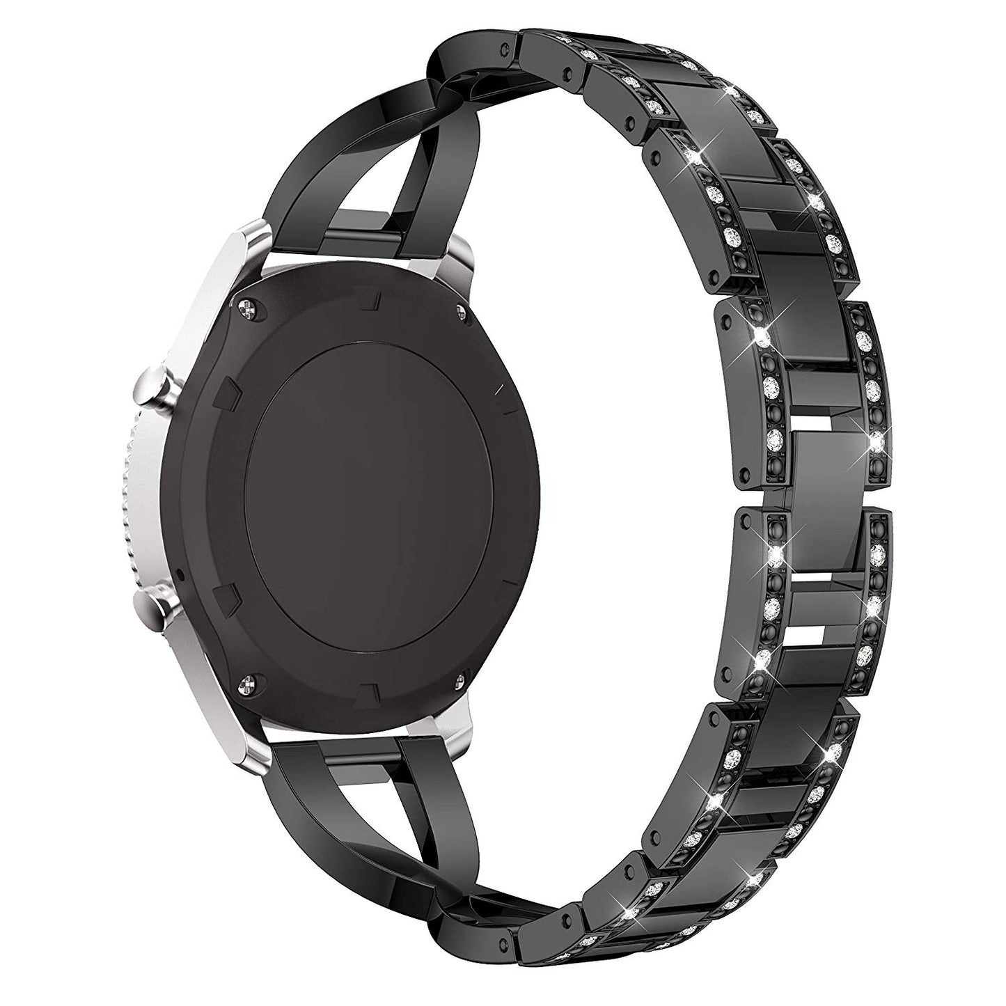 22mm Diamond Decor Stainless Steel Smart Watch Band for Samsung Gear S3 Classic/Frontier/Gear 2 R380 etc