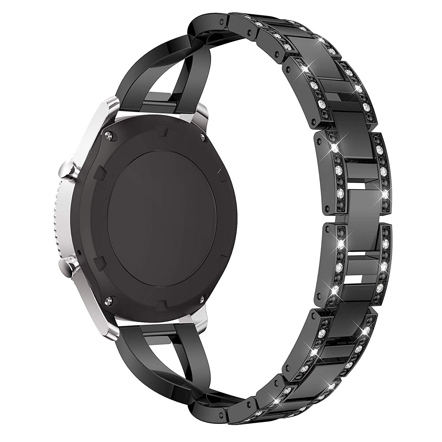 22mm Diamond Decor Stainless Steel Smart Watch Band for Samsung Gear S3 Classic/Frontier/Gear 2 R380 etc