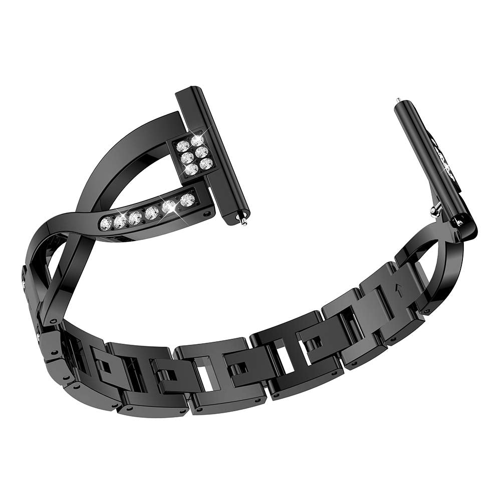 22mm Diamond Decor Stainless Steel Smart Watch Band for Samsung Gear S3 Classic/Frontier/Gear 2 R380 etc