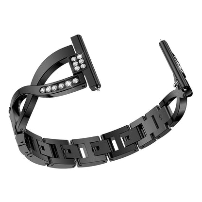 22mm Diamond Decor Stainless Steel Smart Watch Band for Samsung Gear S3 Classic/Frontier/Gear 2 R380 etc