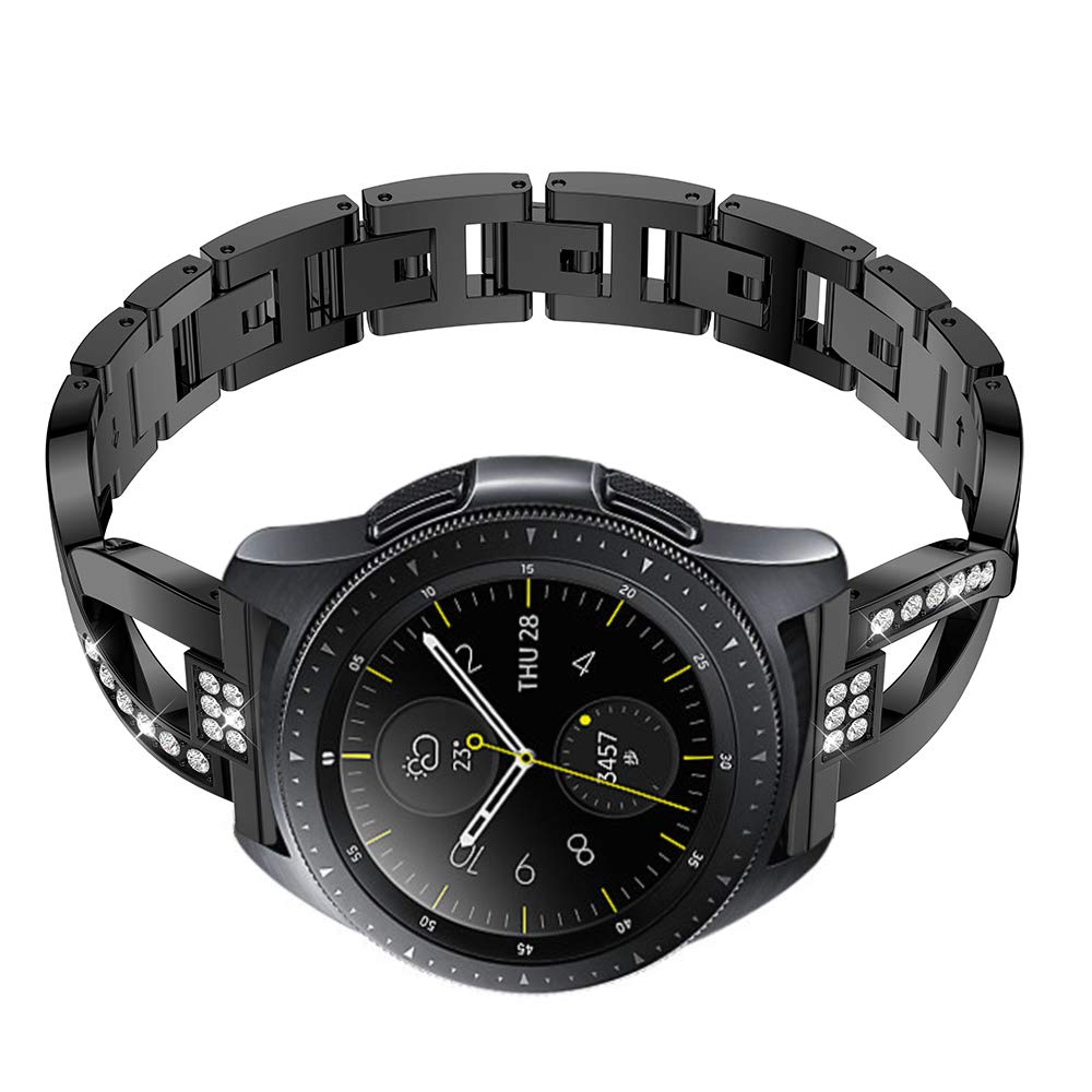 22mm Diamond Decor Stainless Steel Smart Watch Band for Samsung Gear S3 Classic/Frontier/Gear 2 R380 etc