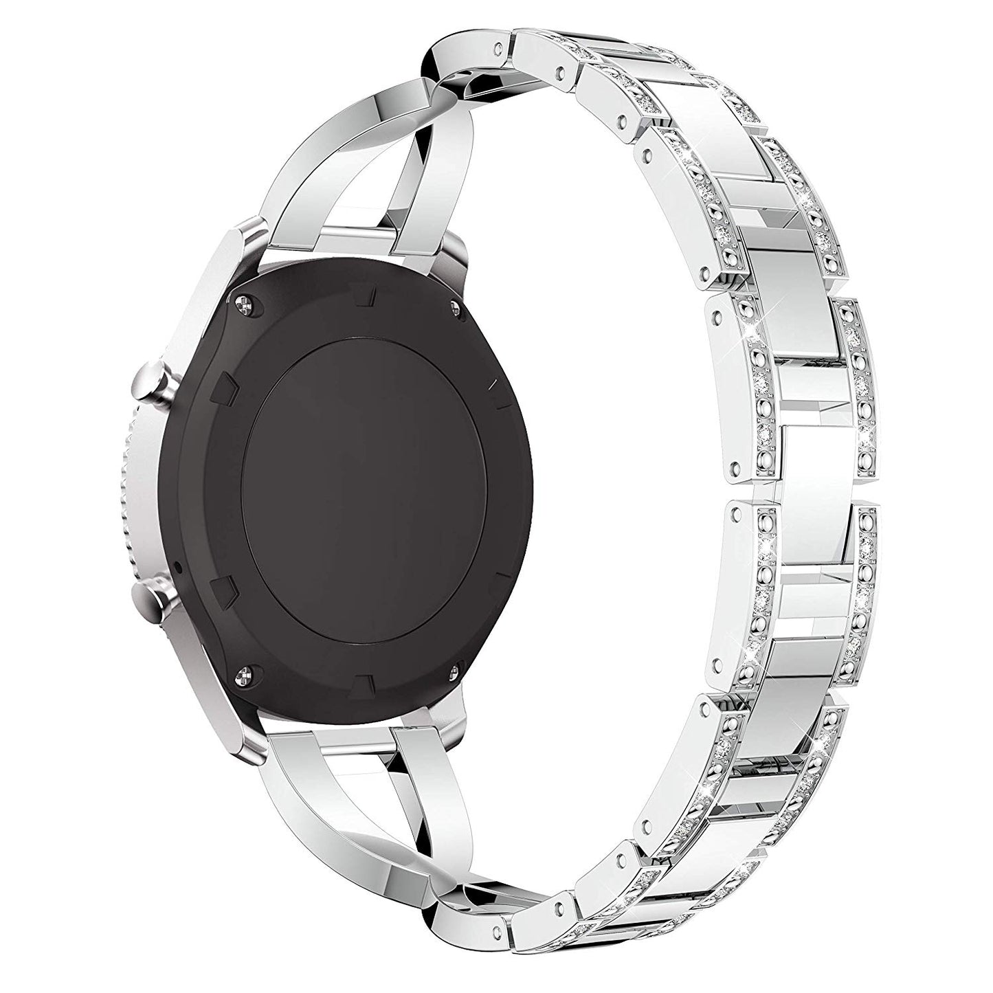 22mm Diamond Decor Stainless Steel Smart Watch Band for Samsung Gear S3 Classic/Frontier/Gear 2 R380 etc
