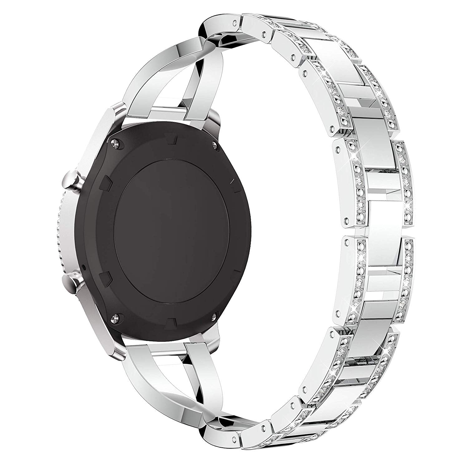 22mm Diamond Decor Stainless Steel Smart Watch Band for Samsung Gear S3 Classic/Frontier/Gear 2 R380 etc