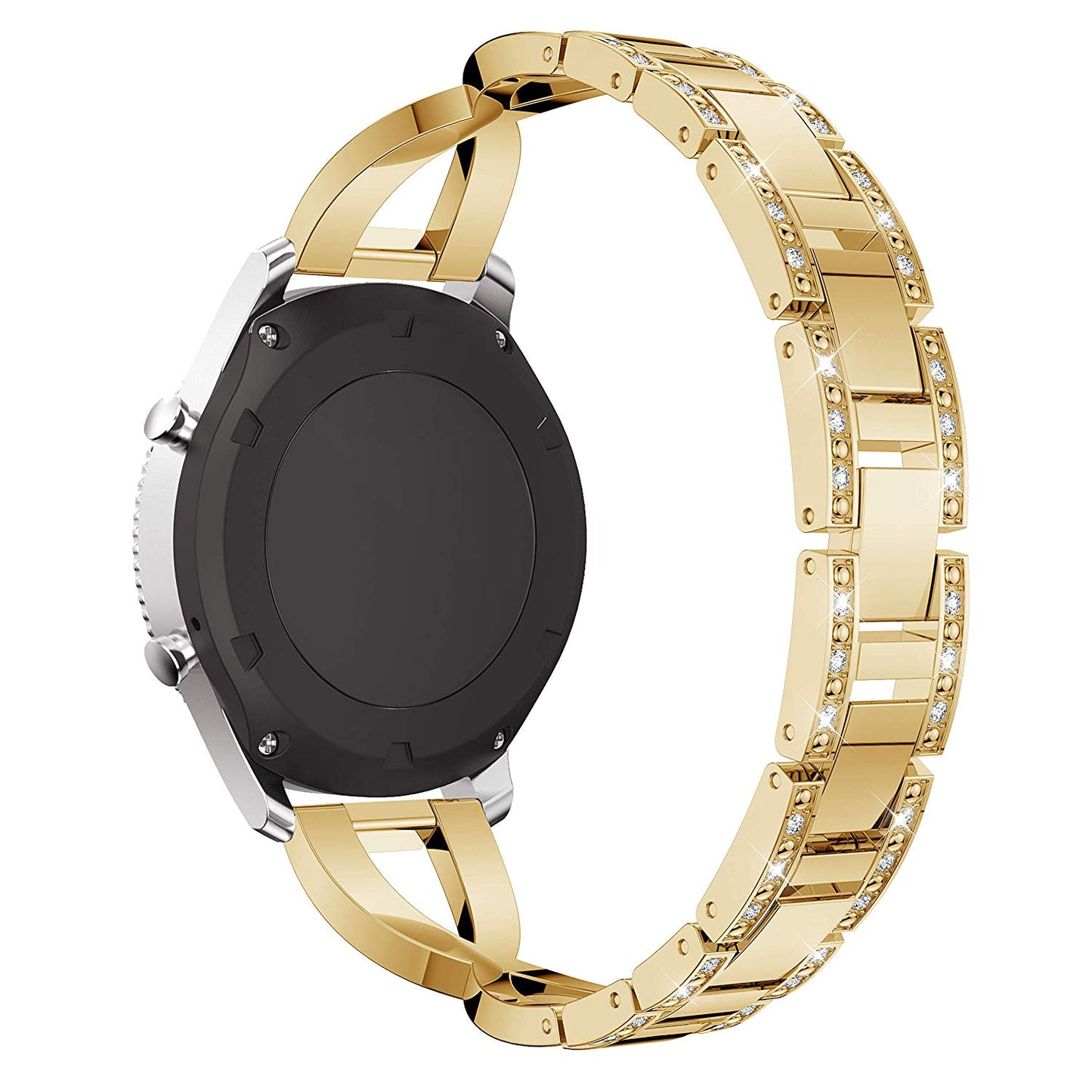 22mm Diamond Decor Stainless Steel Smart Watch Band for Samsung Gear S3 Classic/Frontier/Gear 2 R380 etc