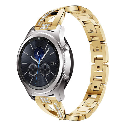 22mm Diamond Decor Stainless Steel Smart Watch Band for Samsung Gear S3 Classic/Frontier/Gear 2 R380 etc