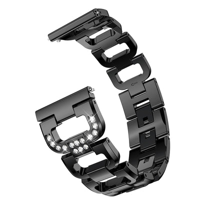 20mm X-shape Rhinestone Decor Alloy Smart Watch Band Strap for Garmin Forerunner 245