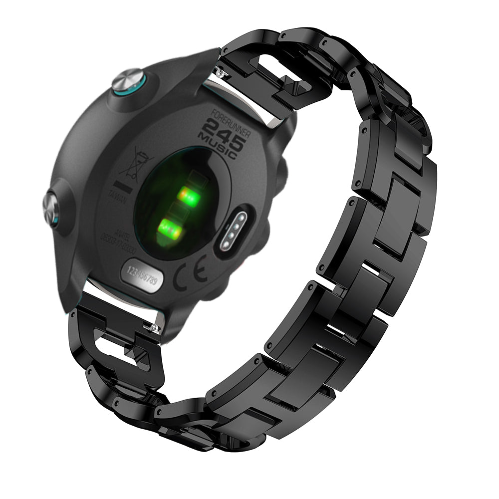 20mm X-shape Rhinestone Decor Alloy Smart Watch Band Strap for Garmin Forerunner 245