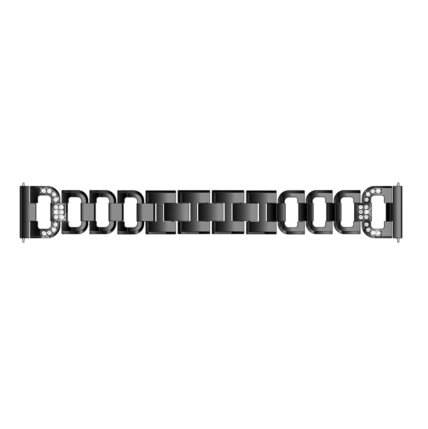20mm X-shape Rhinestone Decor Alloy Smart Watch Band Strap for Garmin Forerunner 245