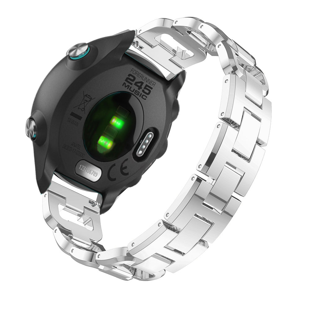 20mm X-shape Rhinestone Decor Alloy Smart Watch Band Strap for Garmin Forerunner 245