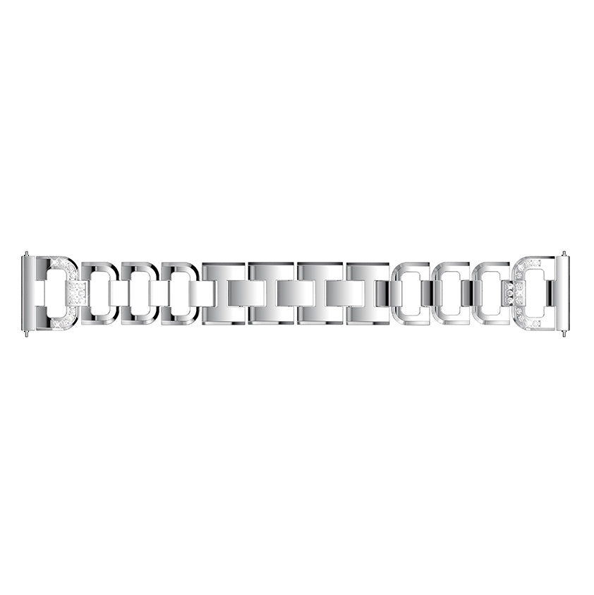 20mm X-shape Rhinestone Decor Alloy Smart Watch Band Strap for Garmin Forerunner 245