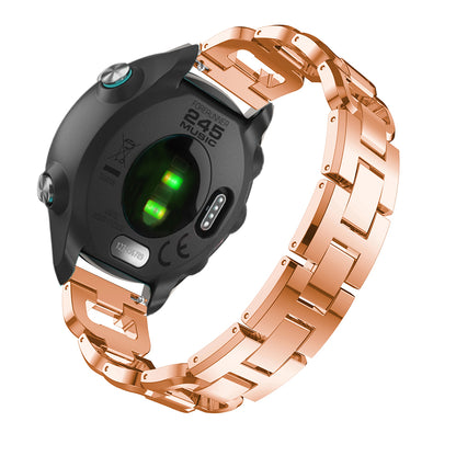20mm X-shape Rhinestone Decor Alloy Smart Watch Band Strap for Garmin Forerunner 245