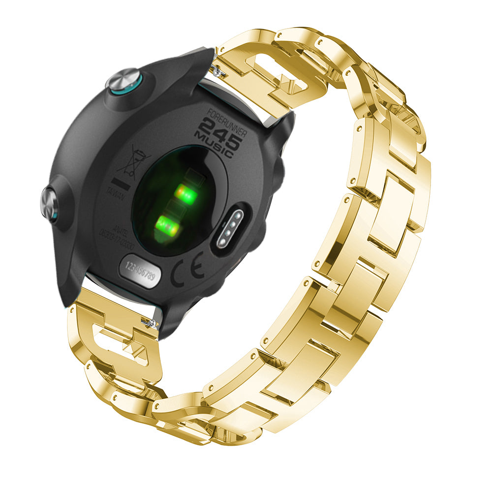 20mm X-shape Rhinestone Decor Alloy Smart Watch Band Strap for Garmin Forerunner 245