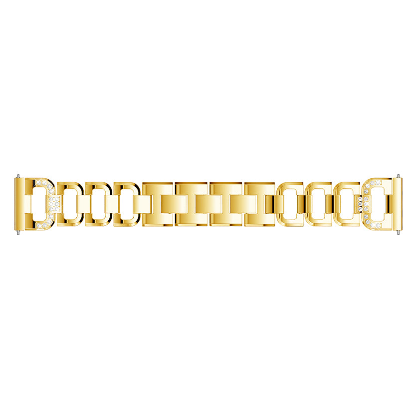 20mm X-shape Rhinestone Decor Alloy Smart Watch Band Strap for Garmin Forerunner 245