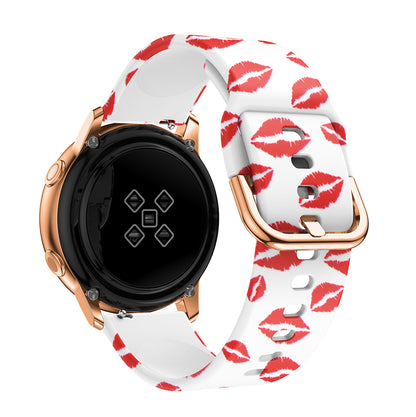 20mm Pattern Printing Silicone Watch Strap for Samsung Galaxy Watch Active, Pin Buckle Watch Wrist Band