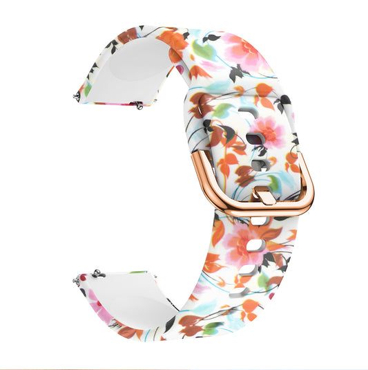20mm Pattern Printing Silicone Watch Strap for Samsung Galaxy Watch Active, Pin Buckle Watch Wrist Band