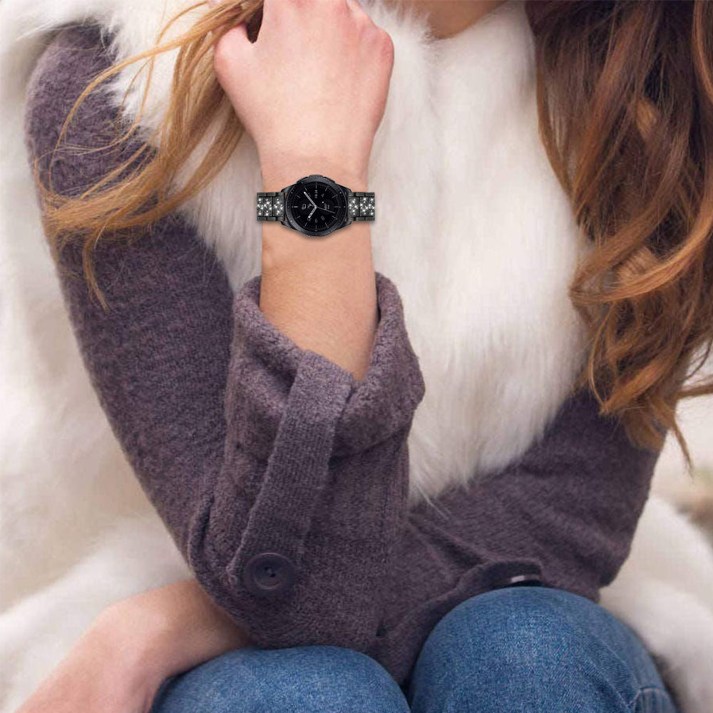 22mm Rhinestone Decor Stainless Steel Smart Watchband for Samsung Gear S3 Classic/Frontier
