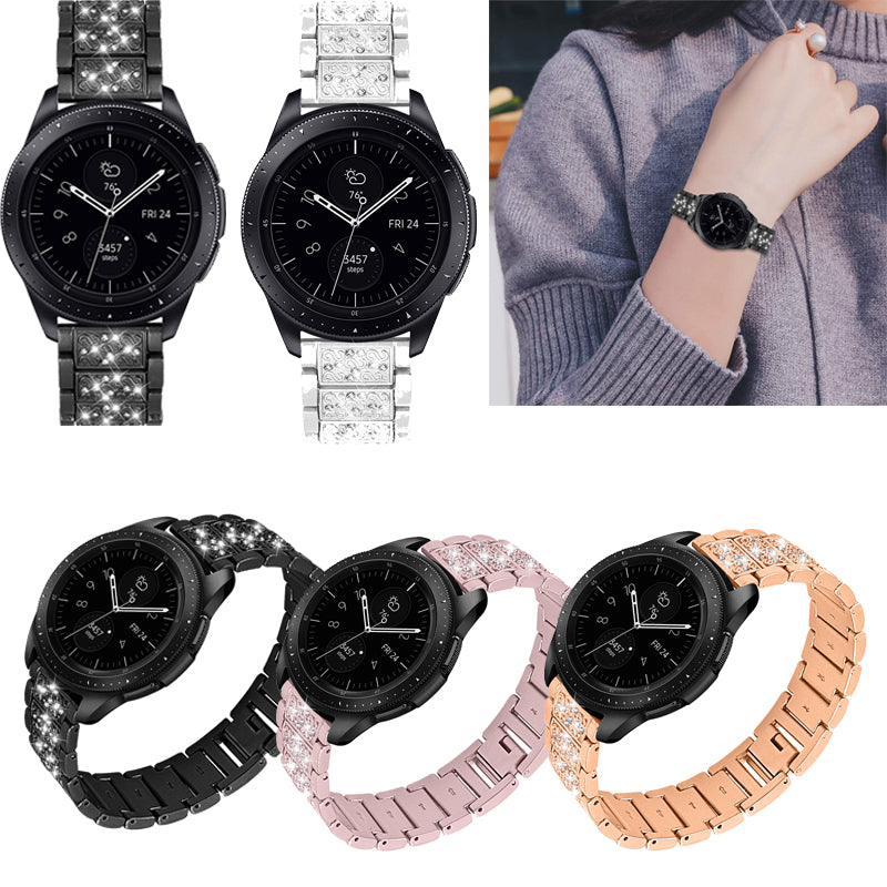 22mm Rhinestone Decor Stainless Steel Smart Watchband for Samsung Gear S3 Classic/Frontier