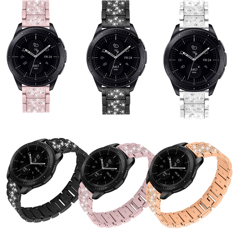22mm Rhinestone Decor Stainless Steel Smart Watchband for Samsung Gear S3 Classic/Frontier