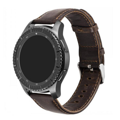 20mm Crazy Texture Genuine Leather Watch Band Bracelet Strap for Samsung Gear S2 Classic / S3 Classic