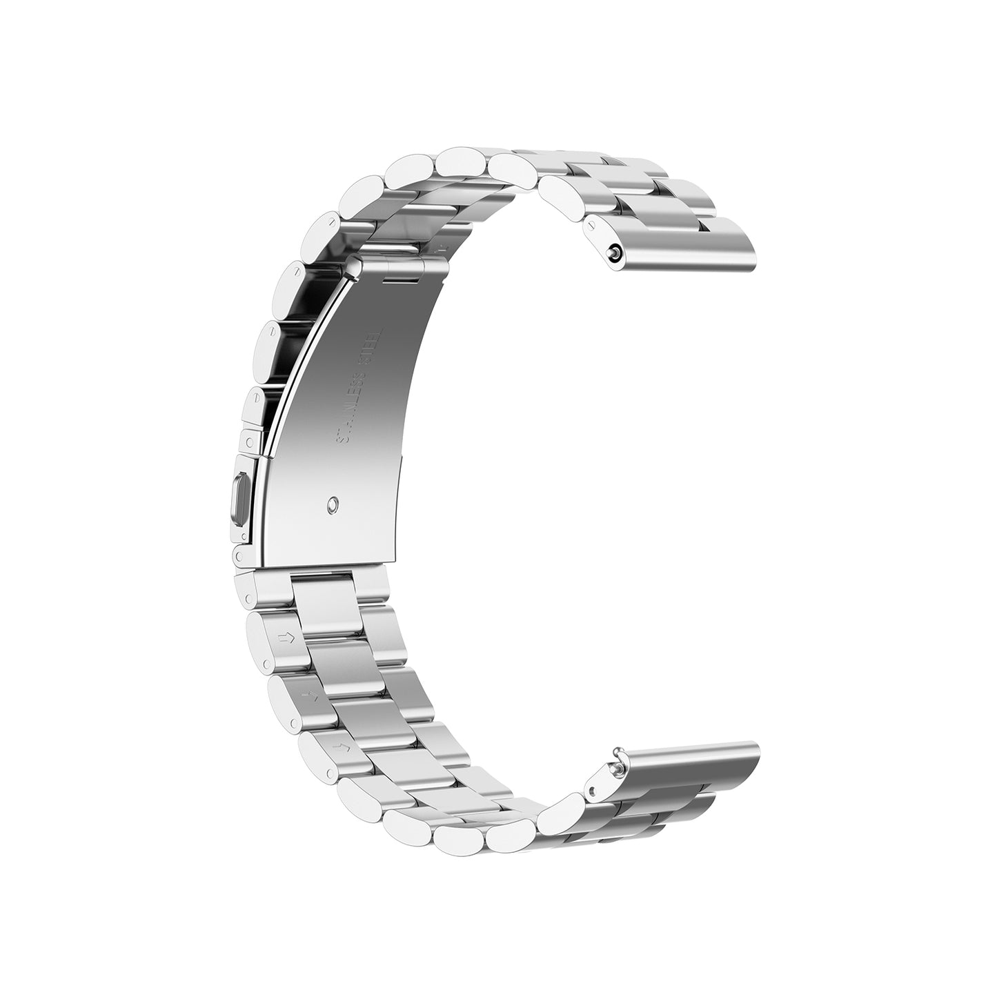 20mm Watch Band Stainless Steel for Samsung Galaxy Watch Active R500/Garmin Vivoactive 3, Folding Clasp Watch Strap Replacement
