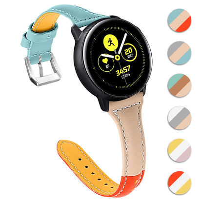 22mm Tri-color Genuine Leather Smart Watch Replacement Strap for Huawei Watch GT/Samsung Galaxy Watch 46mm