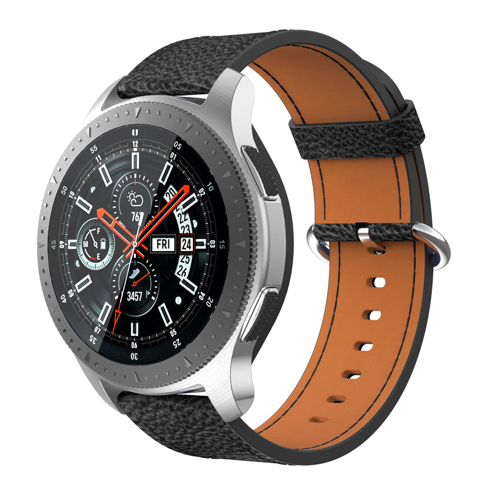 22mm Classic Metal Buckle Genuine Leather Smart Watch Strap for Samsung Gear S3 Classic/Galaxy Watch 46mm