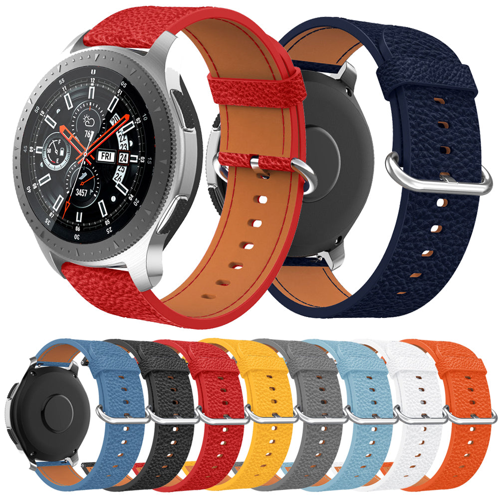 22mm Classic Metal Buckle Genuine Leather Smart Watch Strap for Samsung Gear S3 Classic/Galaxy Watch 46mm