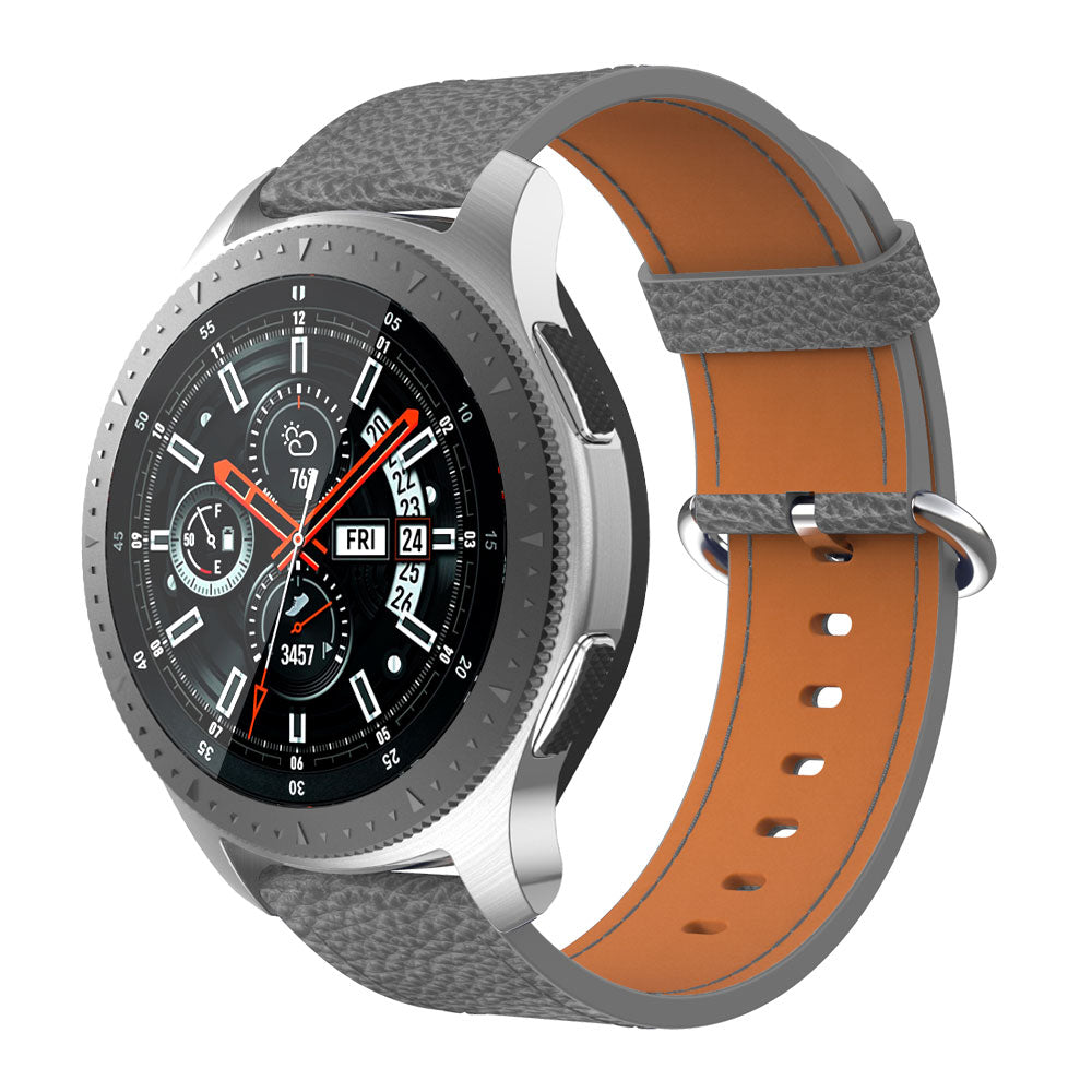 22mm Classic Metal Buckle Genuine Leather Smart Watch Strap for Samsung Gear S3 Classic/Galaxy Watch 46mm