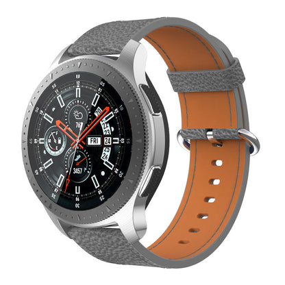 22mm Classic Metal Buckle Genuine Leather Smart Watch Strap for Samsung Gear S3 Classic/Galaxy Watch 46mm