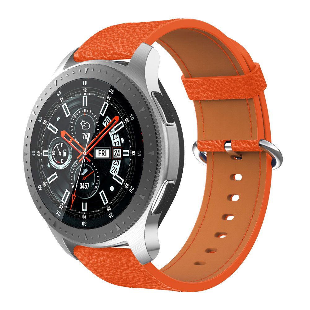 22mm Classic Metal Buckle Genuine Leather Smart Watch Strap for Samsung Gear S3 Classic/Galaxy Watch 46mm
