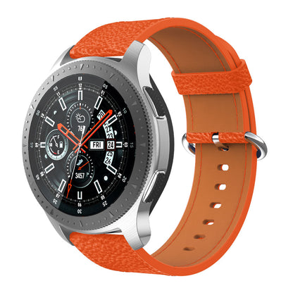 22mm Classic Metal Buckle Genuine Leather Smart Watch Strap for Samsung Gear S3 Classic/Galaxy Watch 46mm
