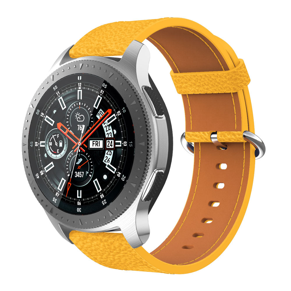 22mm Classic Metal Buckle Genuine Leather Smart Watch Strap for Samsung Gear S3 Classic/Galaxy Watch 46mm