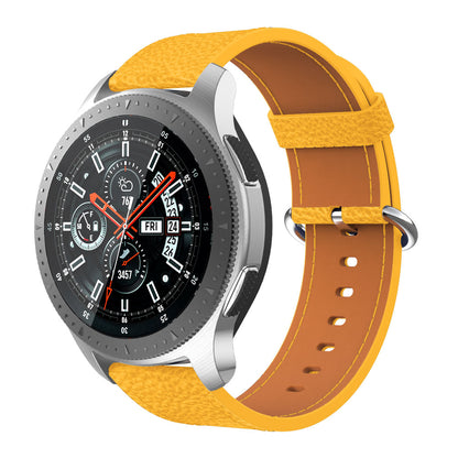 22mm Classic Metal Buckle Genuine Leather Smart Watch Strap for Samsung Gear S3 Classic/Galaxy Watch 46mm