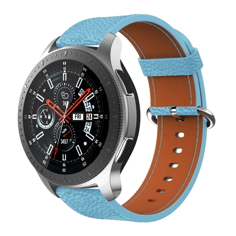 22mm Classic Metal Buckle Genuine Leather Smart Watch Strap for Samsung Gear S3 Classic/Galaxy Watch 46mm