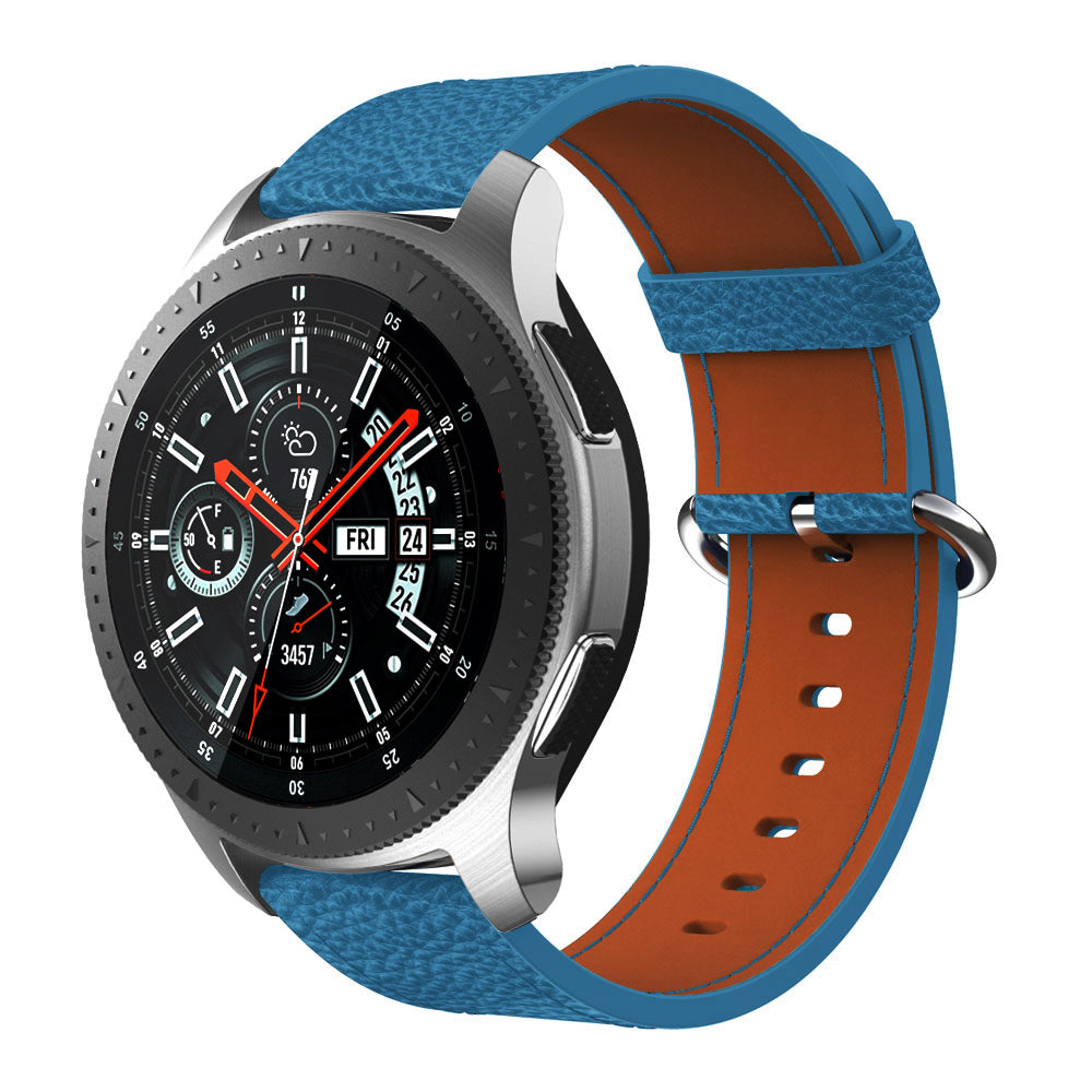 22mm Classic Metal Buckle Genuine Leather Smart Watch Strap for Samsung Gear S3 Classic/Galaxy Watch 46mm