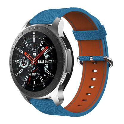 22mm Classic Metal Buckle Genuine Leather Smart Watch Strap for Samsung Gear S3 Classic/Galaxy Watch 46mm