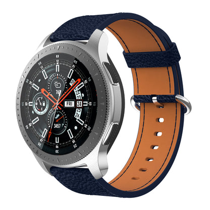 22mm Classic Metal Buckle Genuine Leather Smart Watch Strap for Samsung Gear S3 Classic/Galaxy Watch 46mm