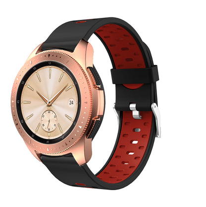 20mm Dual-colors Silicone Smart Watch Replacement Strap for Samsung Galaxy Watch Active SM-R500NZKAXAC