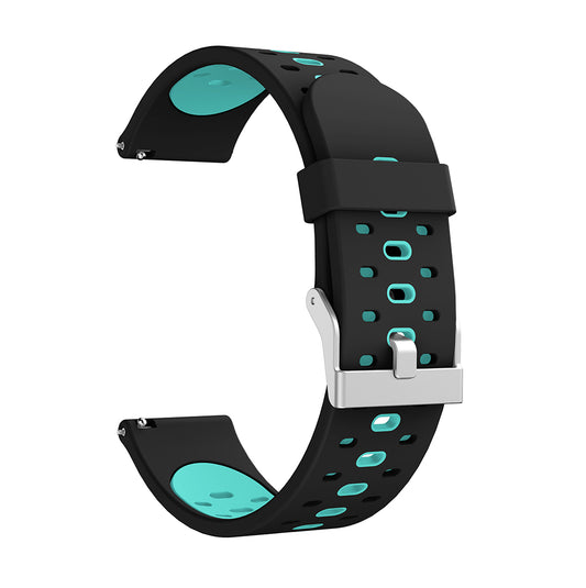 20mm Dual-colors Silicone Smart Watch Replacement Strap for Samsung Galaxy Watch Active SM-R500NZKAXAC
