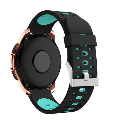 20mm Dual-colors Silicone Smart Watch Replacement Strap for Samsung Galaxy Watch Active SM-R500NZKAXAC