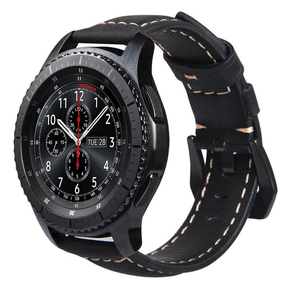 22mm Genuine Leather Watch Band Strap for Samsung Gear S3 Frontier / S3 Classic