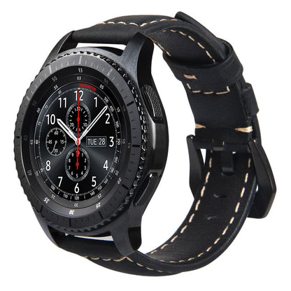 22mm Genuine Leather Watch Band Strap for Samsung Gear S3 Frontier / S3 Classic
