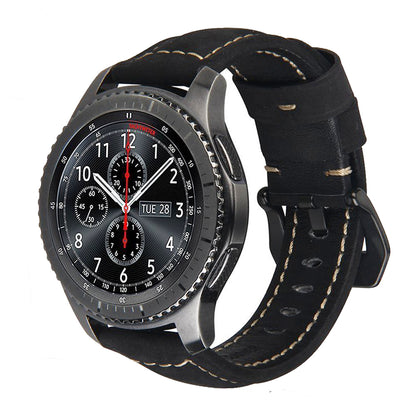 22mm Genuine Leather Watch Band Strap for Samsung Gear S3 Frontier / S3 Classic