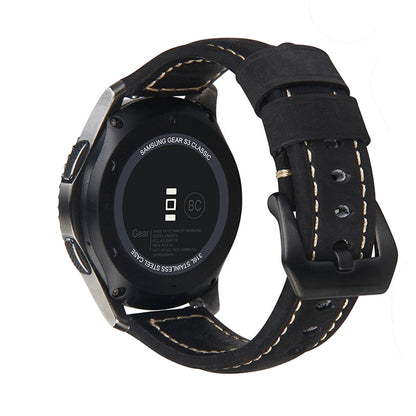 22mm Genuine Leather Watch Band Strap for Samsung Gear S3 Frontier / S3 Classic