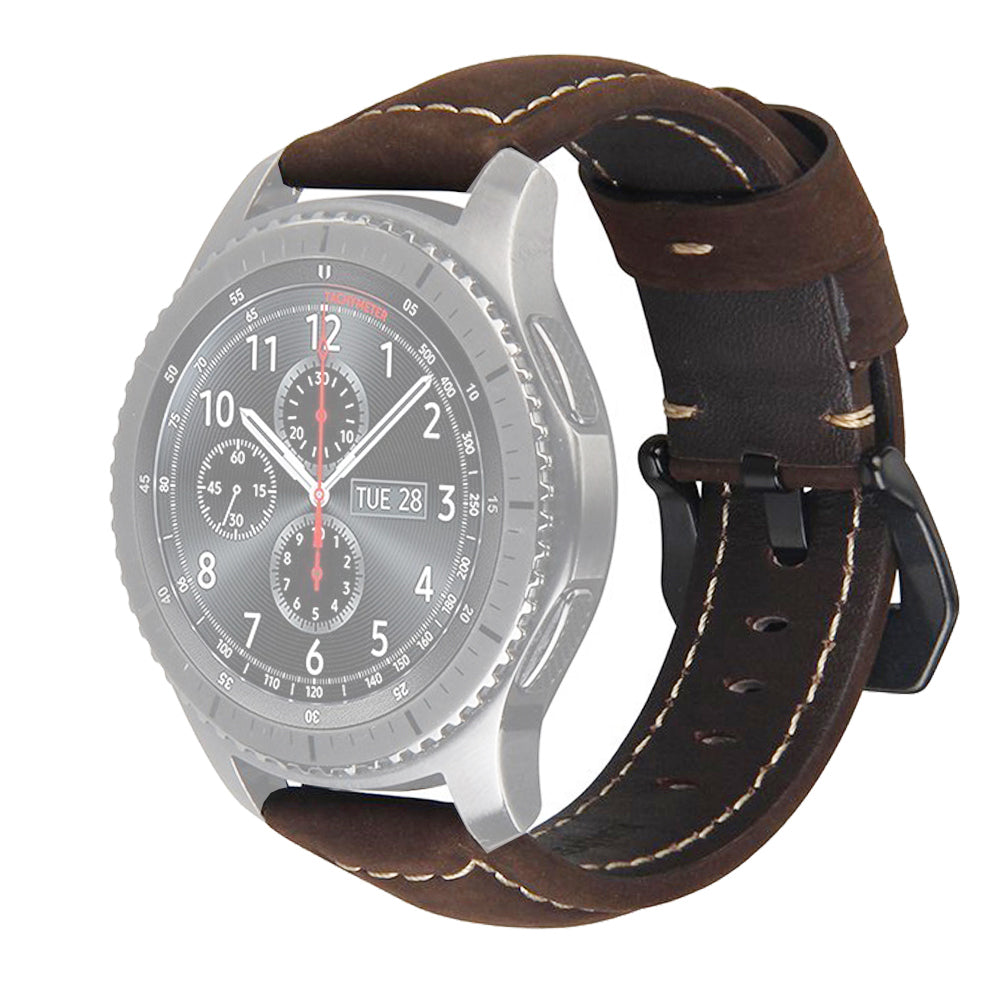 22mm Genuine Leather Watch Band Strap for Samsung Gear S3 Frontier / S3 Classic