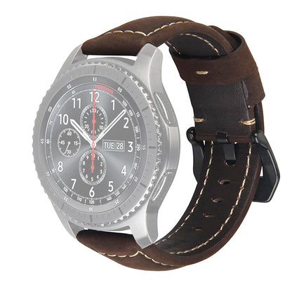 22mm Genuine Leather Watch Band Strap for Samsung Gear S3 Frontier / S3 Classic